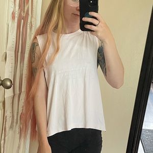 Spiritual gangster logo light pink tank top